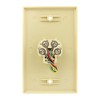 Single Gang Flush Mount Phone Plate, Ivory