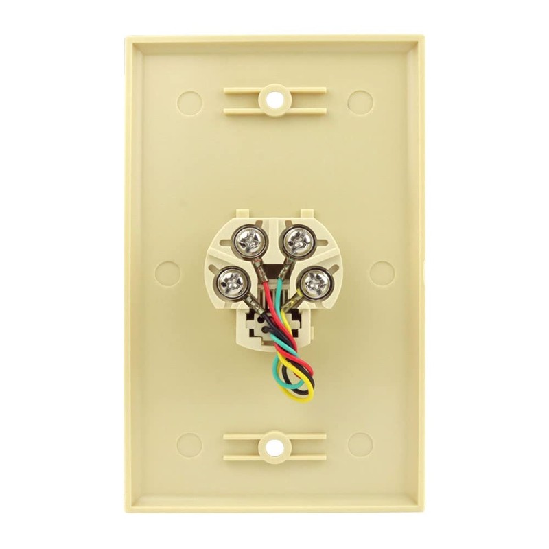 Single Gang Flush Mount Phone Plate, Ivory