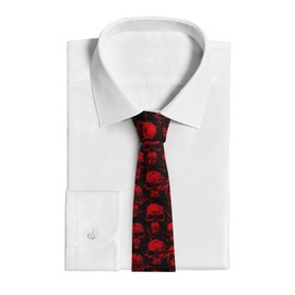 JKJOJIA Scary Horror Skull Ties For Men Novelty Funny Neckties Classic Fashion Men's Tie For Wedding Party Business Casual Gifts