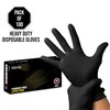 Superguard Disposable Gloves - Nitrile Black Gloves Heavy Duty Powder