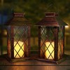 AFINETH Outdoor Solar Lanterns, Waterproof Hanging Lantern with LED Flickering