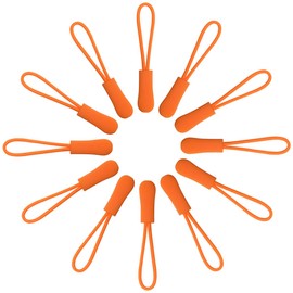 20 Pcs Nylon Cord Extension Zipper Pulls - Orange for Backpacks, Luggage, Jackets, Purses, Handbags