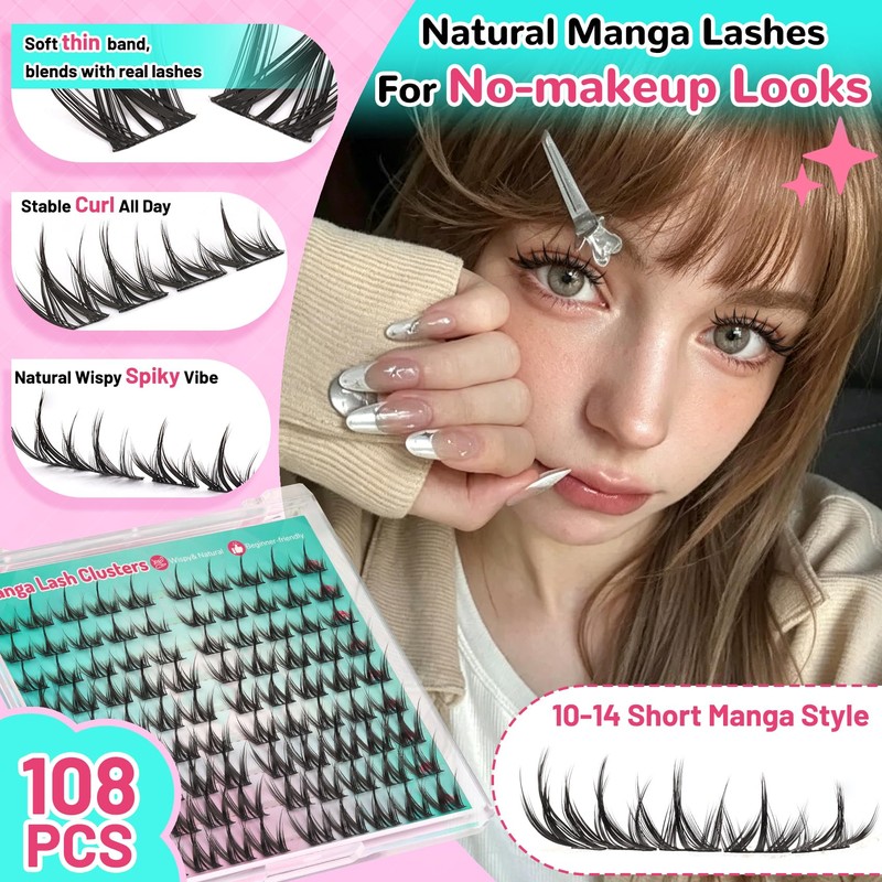 Manga Lash Clusters Kit Spiky Eyelash Cluster Anime Lashes Extensions