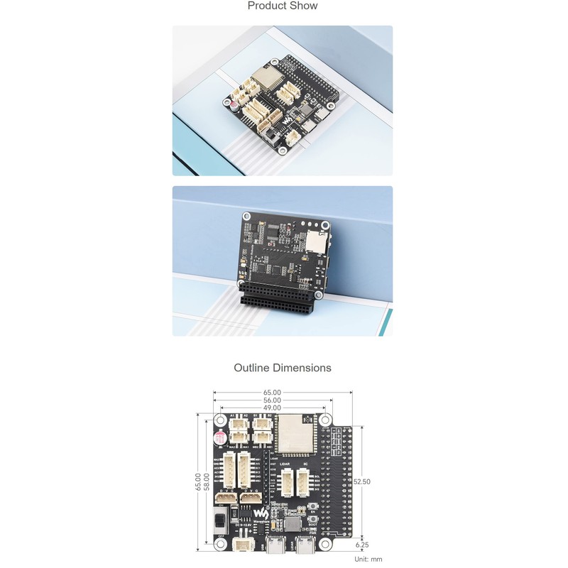 General Driver Board for Robots Compatible Raspberry Pi 4B+ 4B
