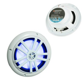 Pair of Gravity MG680-LW 6.5- inch 2-Way Marine Speakers 350Watts Peak Power CEA Rated / 88 dB Sensitivity / 80-20 kHz Frequency Response/Impedance- 4 ohms -White