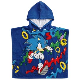 Clondo Poncho Mare Bambino con Cappuccio 50x100 cm Per Sonic Fan – Asciugamano Accappatoio Microfibra ad Asciugatura Rapida per Piscina, Spiaggia e Bagno – 2-6 Anni Neonati e Bimbi