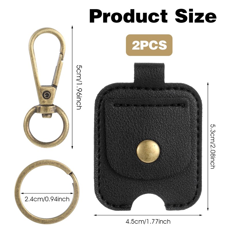 Heclia 2PCS Broken Car Key Loop Replacement, Leather Car Key