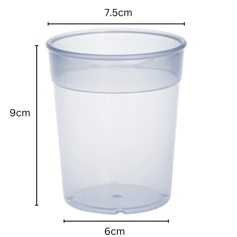 AIOS Dishwasher Safe Stackable Transparent Plastic Cups/Beakers/Tumblers 250ml (Set of