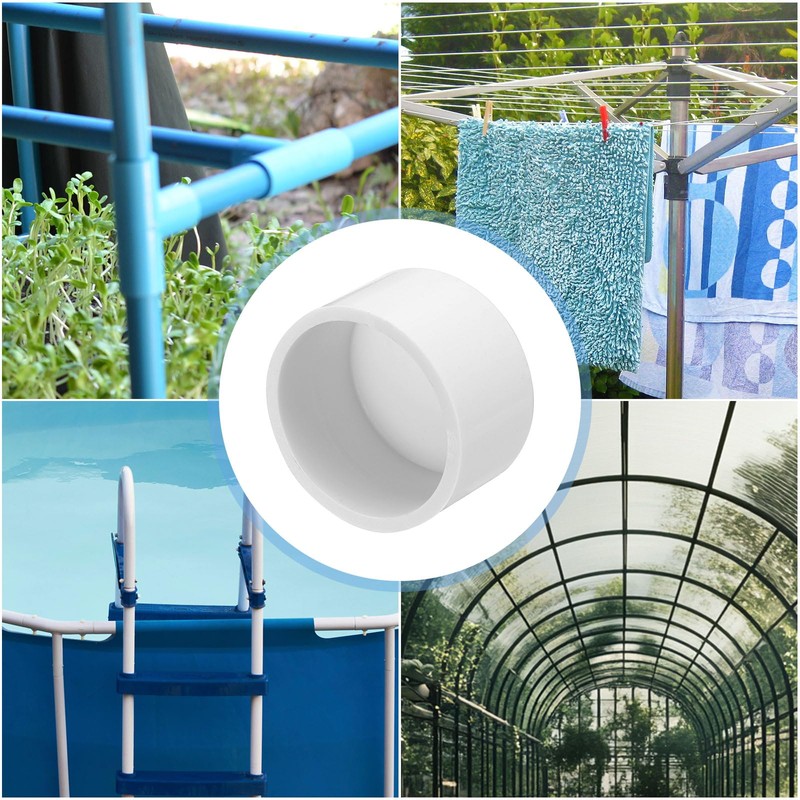 sourcing map PVC Pipe End Cap Fitting 4 Inch Plug