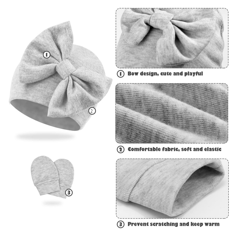 DRESHOW BQUBO Newborn Receiving Blankets Cotton Warm Sleepsack with Mittens
