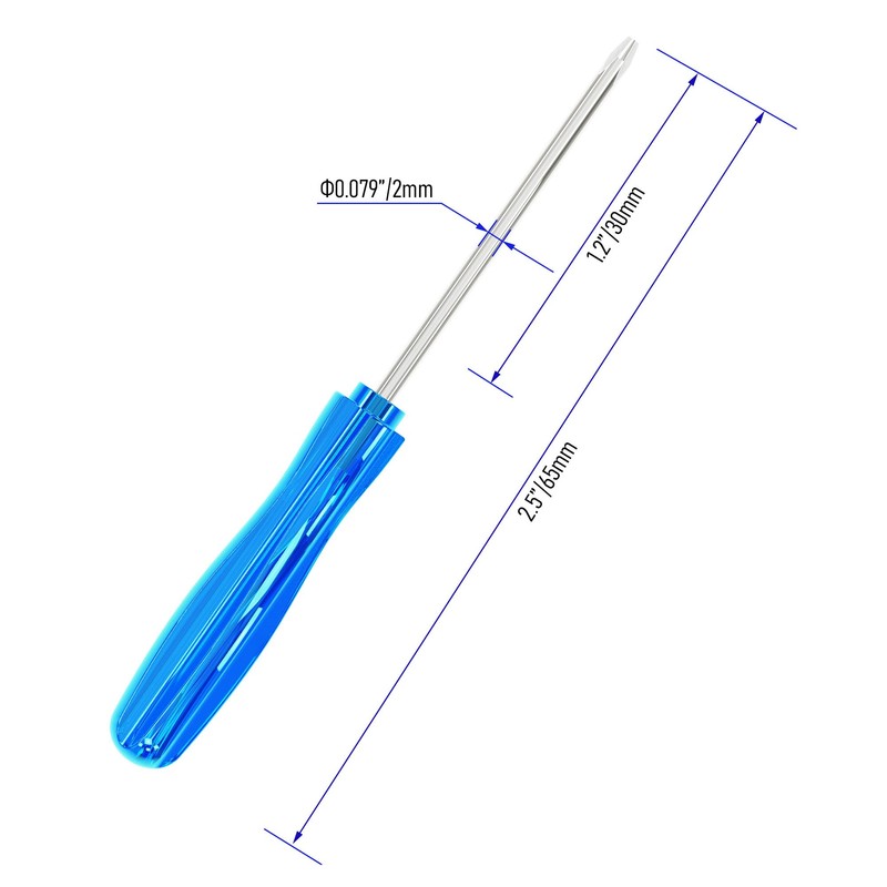 FOCMKEAS 10PCS Mini Phillips Screwdriver, 2mm Cross Head with Blue