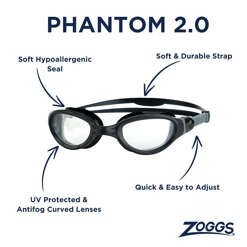 Zoggs Phantom 2.0 Black Grey Clear