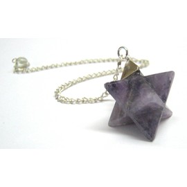 Wunderschöner Amethyst Kristall Merkaba Stern Pendel Heilung Wellness positive Energie Wünschelruten, Meditation kraftvolle Liebe Edelstein Frieden Reiki Feng Shui Chakra Balancer Gesundheit Reichtum