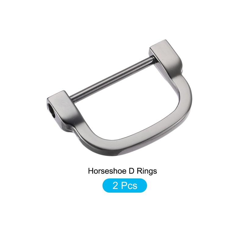 METALLIXITY Horseshoe D-Rings (30mm) 2pcs, Screw-in U-shaped Buckles Shackle -