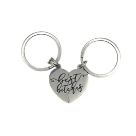 Split Hearts 'BEST B*TCHES' Matching Keychains Set for 2 (Stainless Steel) Miss Fit Boutique