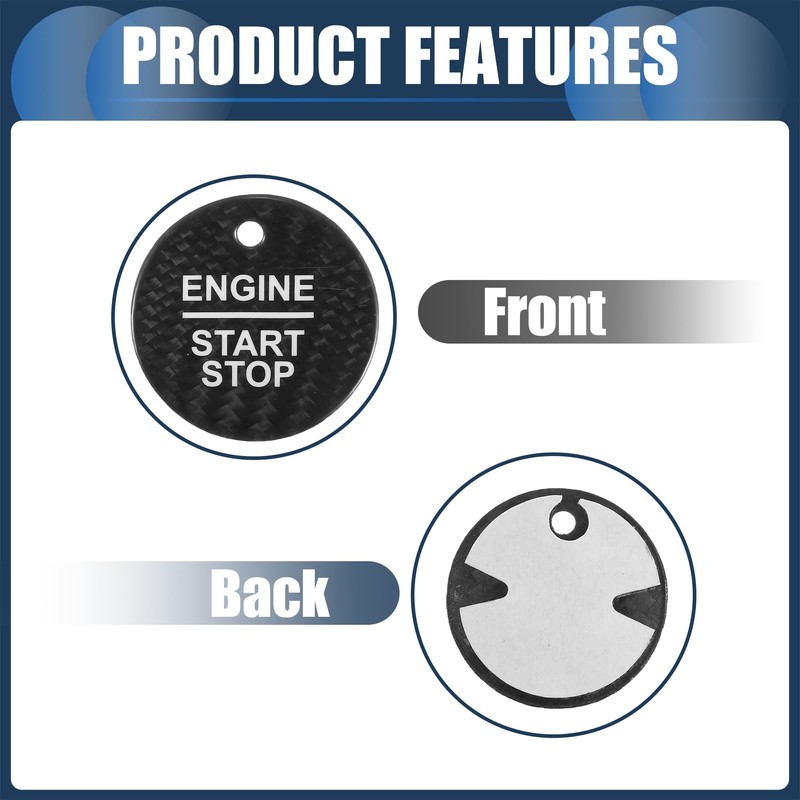 Partuto Engine Start Stop Button Cover, Front Ignition Starter Switch