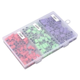 Sonew Juego de 210 Bandas de Lijado de Uñas, Grano 80 150 240, Bandas de Pulido de Uñas para Eliminación de Piel Muerta con 2 Mandriles para Salón de 