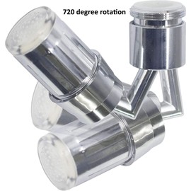 3-Color 720 Angle Swivel Temperature Sensitive Gradient LED Water Faucet Light Water Stream Color Changing Faucet Tap Sink Faucet Aerator for Kitchen and Bathroom