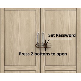 FIGEPO 6 Pack Child Proof U-Shaped Code Sliding Cabinet Door Locks Adjustable Baby Safety Plastic Cupboard Cabinet Latches Set for Knob Handle Drawers Closet Coffee