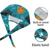 Casual Cats Working Cap with Button Sweatband Bouffant Hats Adjustable