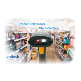 Unitech America 2D Imager Barcode Scanner, USB Wired, Read 3mil barcodes, PDF417, QR Code, Data Matrix, Aztec Code, IP54, 1.5M Drop, Connect Smart Phone, Tablet, PC (MS838-2UCB00-SG)