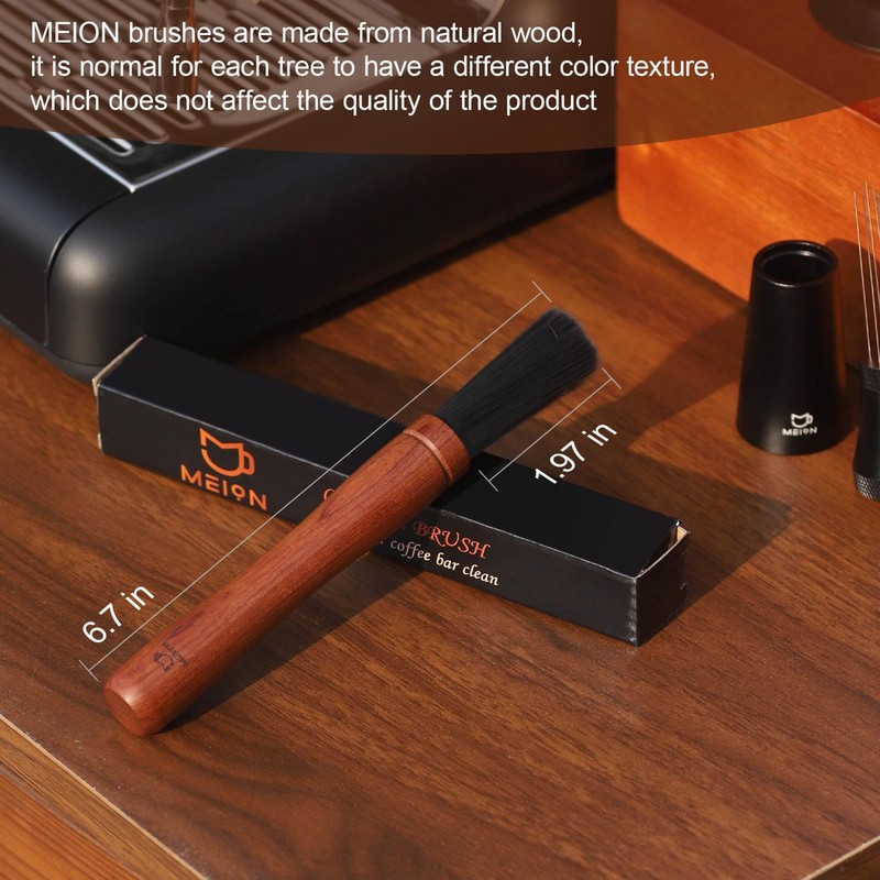 MEION Coffee Grinder Brush, Espresso Brush Tool, Mahogany Coffee Cleaning
