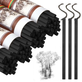 Gueevin 100 Pieces Willow Charcoal Sticks, Willow Charcoal, Soft Black Drawing Charcoal for Sketching and Drawing Art Sketch Artists Supplies, 5.7 Inch in Length, 5-7 mm in Diameter