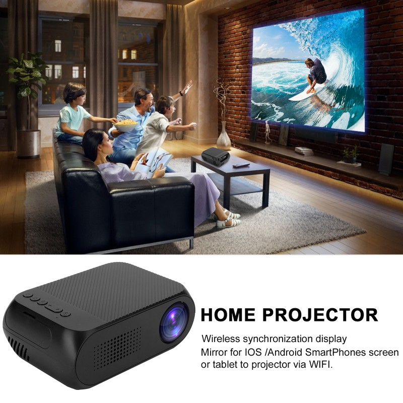 Mini Projector Black Micro 1080P HDMI Multi Function Home Theater