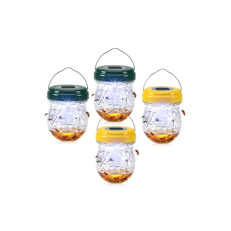 2026 New Wasp Traps Outdoor Hanging with LED Light, 4