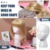 Gisafai 3 Pcs Foam Wig Head with 50 Pcs T