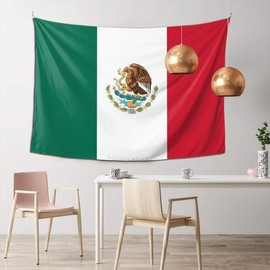 COWDIY Wall Decoration Tapestry - Mexican Flag Hippie Art Tapestry Wall Hanging - Extra Large Tablecloths 60 X 40 Inch for Bedroom Living Room Dorm Room Home Decor