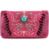Zelris Spring Bloom Western Concho Women Crossbody Wrist Trifold Wallet