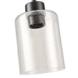 KLSS Black Pendant Light Fixture for Kitchen Island (seeded Glass Shade)