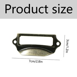 mongtsamz Pack of 30 Pull Handles Label Holder Handles - Vintage Card Holder Label Holder Labels for Drawer in Pharmacist Cabinet Filing Cabinet Office Drawer Cabinet 70 x 30 mm with Screws