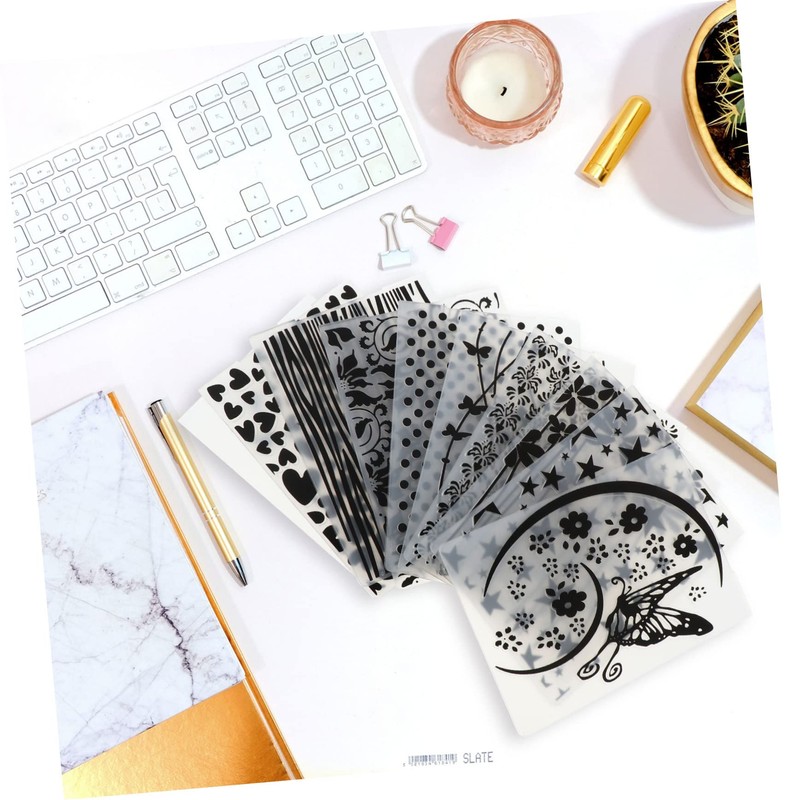 OSALADI 10pcs Plastic Embossing Folders for DIY Card Making Scrapbooking