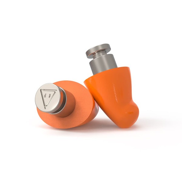 Flare Earshade Pro - Ear Plugs - Block Sound - Aerospace Titanium & Super Soft Memory Foam - Orange