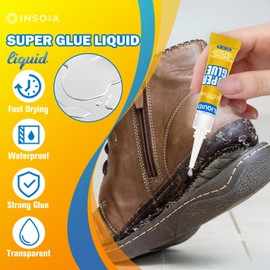 Super Glue Liquid Clear, 12 X 3g All Purpose Strong Adhesive Ca Glue Cyanoacrylate Quick Dry Instant Glue for Plastic, Metal, Ceramic, Shoe, Wood, Leather, Model, Rhinestone, Jewelry and DIY Crafts