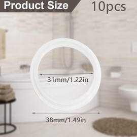 QIUMING Pop Up Sink Drain Seal O-Ring for Bath Plug Seal for Sink Pop Up Replacement Seal for Kitchen Bathroom Sink Bathtub Drain Plug (White, 38 x 31 mm)