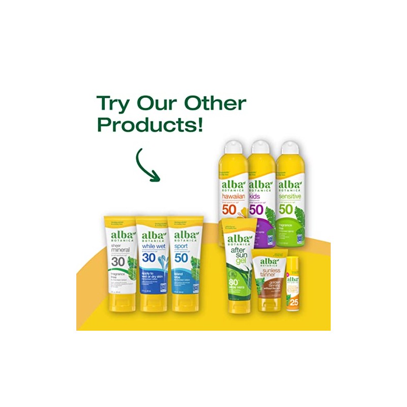 Alba Botanica Protector solar en aerosol para rostro y cuerpo,
