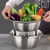 3pcs Stainless Steel Drain Basket Vegetable Cutter 3 in 1