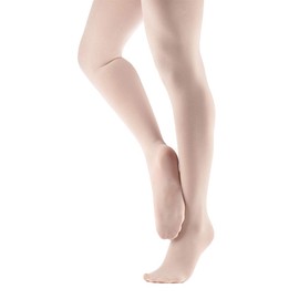 NEWCHAO Girls Dance Ballet Tights Footed Student Training Tights for Children Adults White Pink XS-L