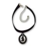 Real Metal Black Velvet Choker with Gothic Black Cat Cameo