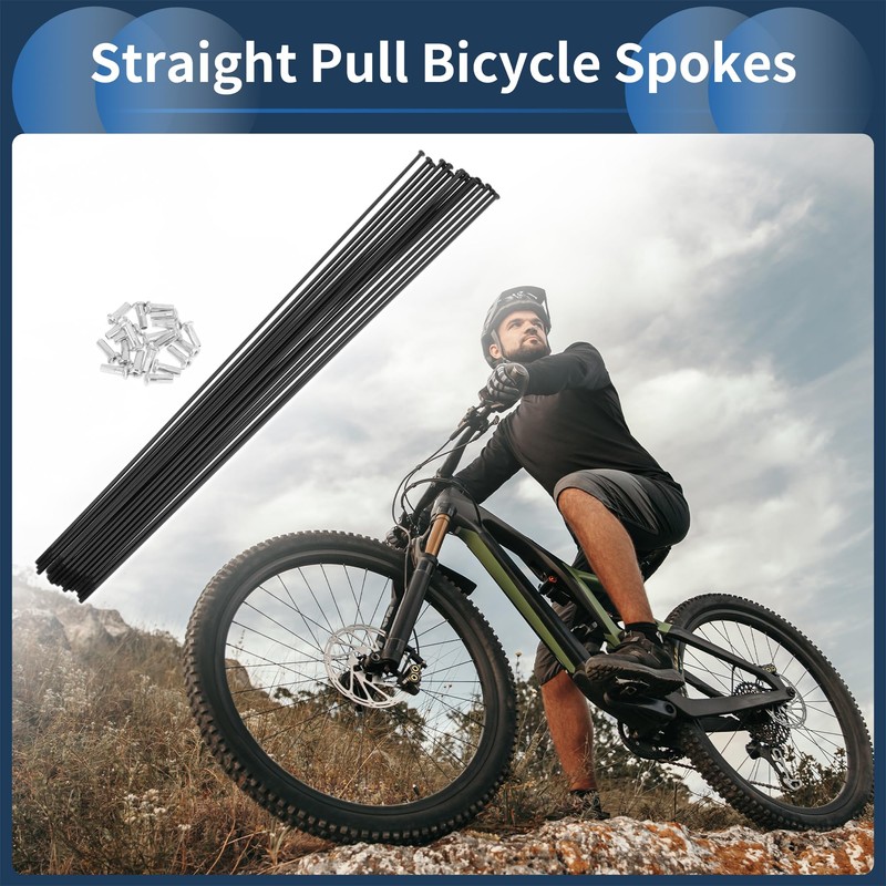 INFINAUTO 20 Set 14G Straight Pull Bicycle Spokes 257mm Straight