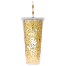 Karma Gifts Gold Rush Glitter Tumbler, Mermaid