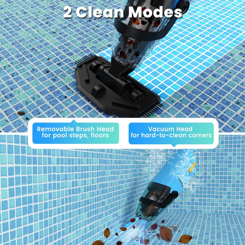 Oxseryn Cordless Pool Vacuum, Rechargeable Handheld Pool Vacuum Cleaner for