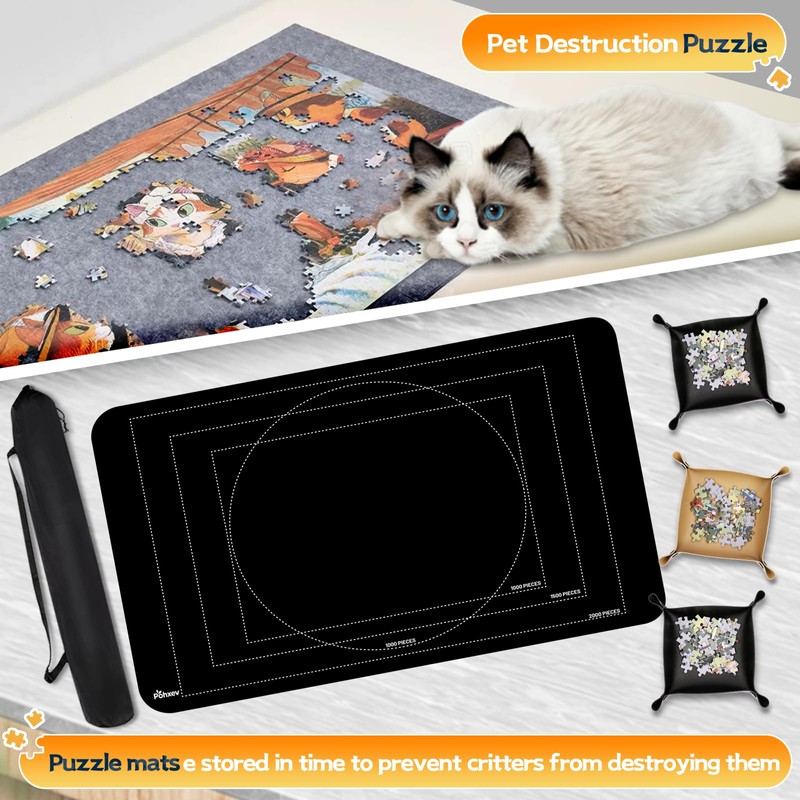 Pohxev Jigsaw Puzzle Mat Roll Up, Portable Saver Pad 48”