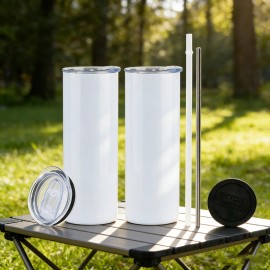 US  sublimation tumbler 20oz sublimation blanks 20oz tumblercolor: White, capacity: 25pcs a case +plastic straw