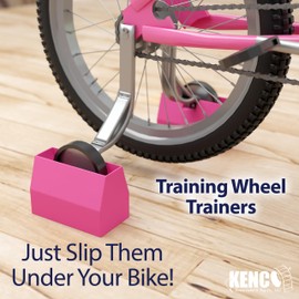 Training Wheel Trainers - Indoor Kids Stationary Bike Trainer Stand for Kids Bikes with Training Wheels (1 Pack Pink)
