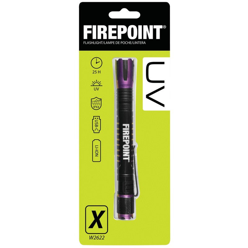 Performance Tool W2622 Firepoint-Max Rechargeable UV LED Flashlight, Anodized Aluminum