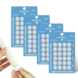 Taper Candles Sticky Dots - White Candle Wax Dots -Taper Candle Waxde Adhesive - Secure Your Candles to Any Holder (96Pack)